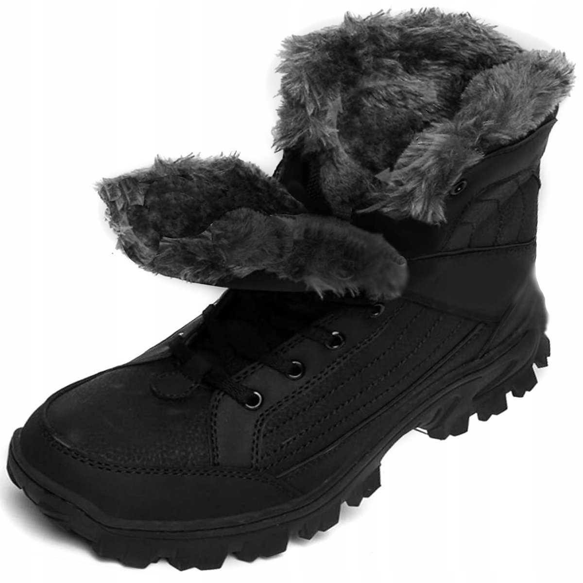 BUTY TAKTYCZNE WOJSKOWE WODOODPORNE SKÓRZANE OCIEPLANE ZIMOWE ŚNIEGOWCE