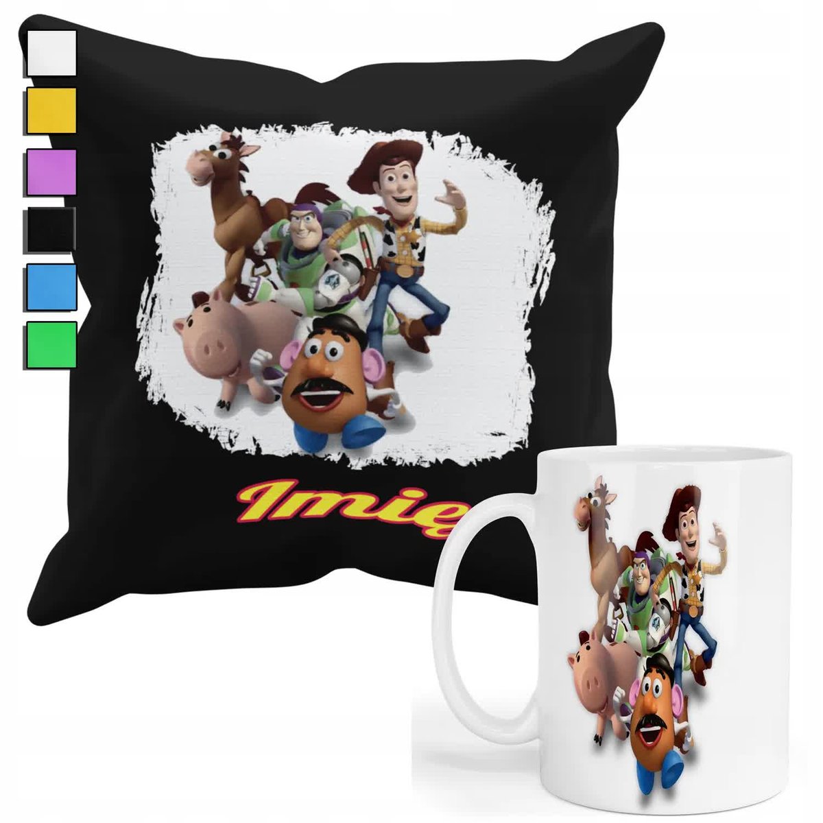 ZESTAW KUBEK + POSZEWKA Z NADRUKIEM-DLA FANA PREZENT TOJ STORY +IMIĘ