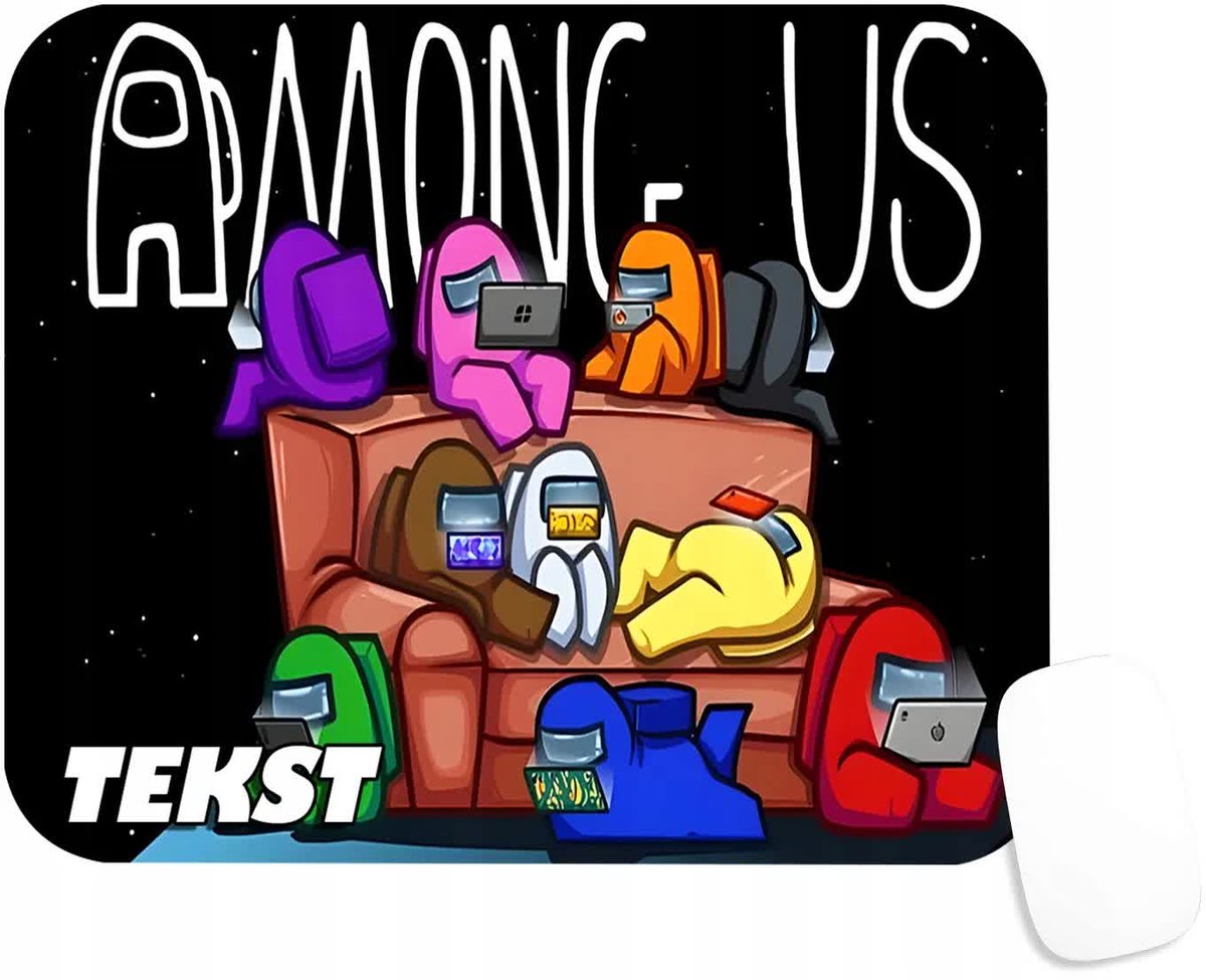 PODKŁADKA POD MYSZKĘ Z NADRUKIEM KOSMONAUCI GRY GIERKI -TEKST -20X24