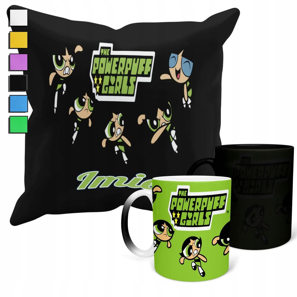 Zestaw Kubek Magiczny + Poszewka Z Poduszką- Prezent Atomówki + Imię