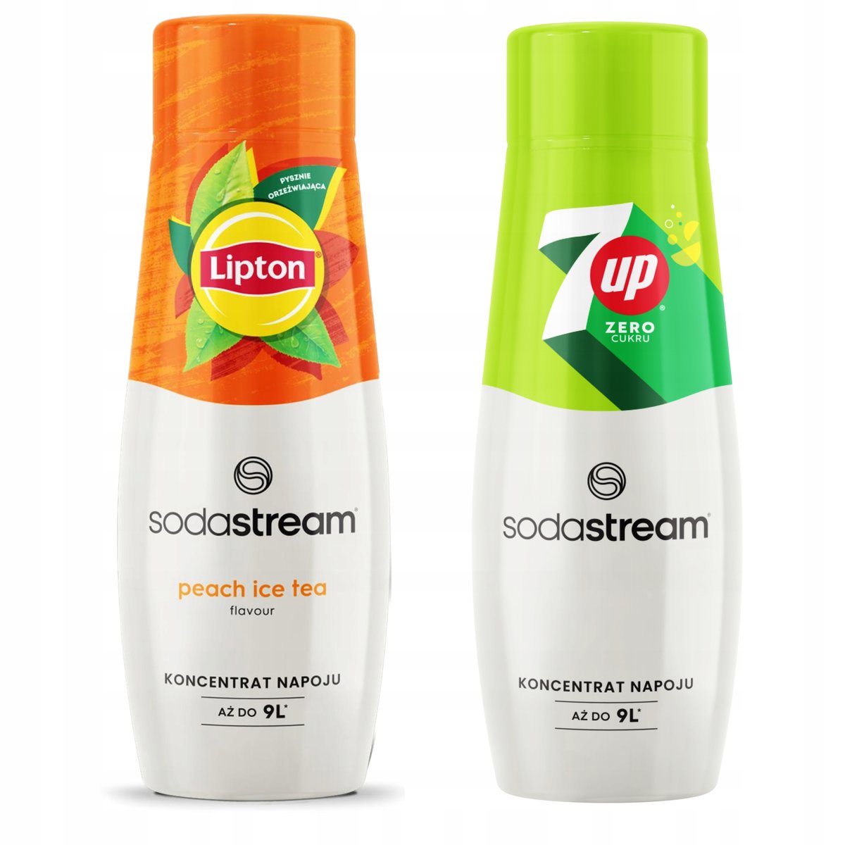 2x Syrop Sodastream Lipton Ice Tea Peach Brzoskwinia + 7UP Free ZERO Cukru