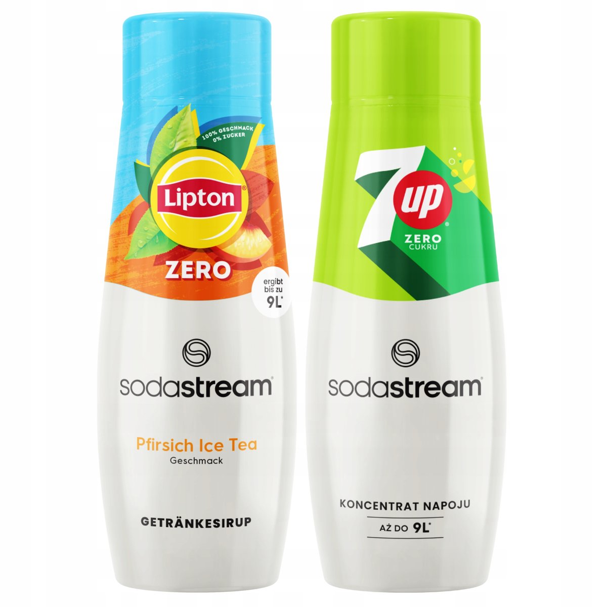 2x Syrop SodaStream Herbata Lipton Ice Tea Peach Zero Bez Cukru + 7UP Free