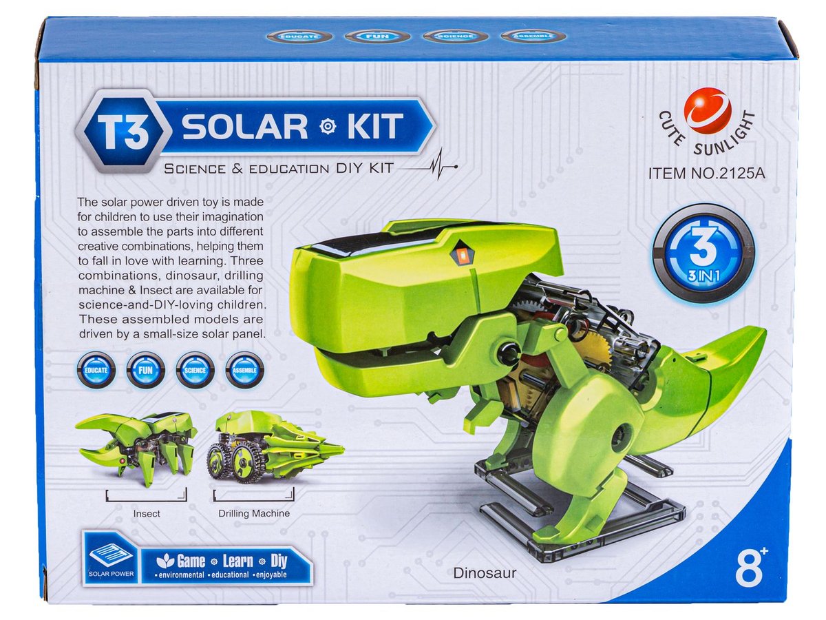 DLA DZIECI ZABAWKA 3W1SOLARNA ROBOT POJAZD