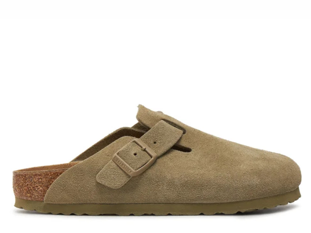 Klapki damskie Birkenstock 1025844 BOSTON LEVE NARROW Khakie