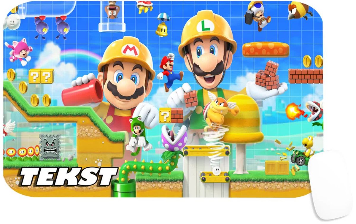 PODKŁADKA POD MYSZKĘ Z NADRUKIEM MARIO LUIGI GRY PREZENT-TEKST -29X36