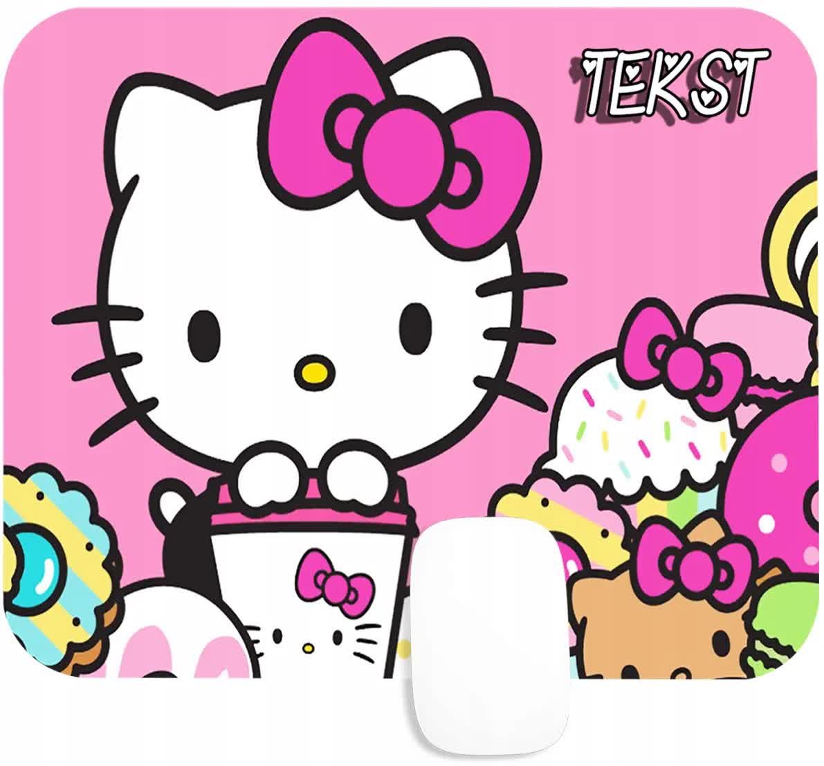 PODKŁADKA POD MYSZKĘ Z NADRUKIEM HELLO KITTY BAJKI WZORY-TEKST -20X24