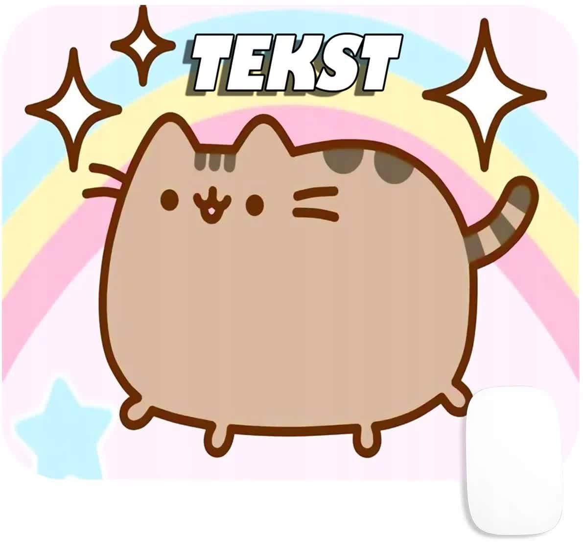 PODKŁADKA POD MYSZKĘ Z NADRUKIEM SŁODKI KOTEK WZORY-TEKST -20X24