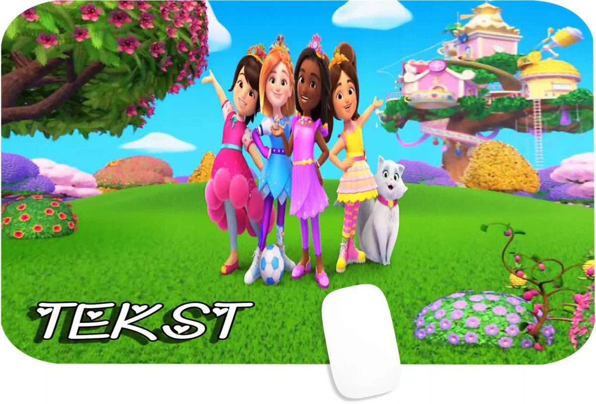 PODKŁADKA POD MYSZKĘ Z NADRUKIEM KSIĘŻNICZKI BAJKI WZORY-TEKST -29X36