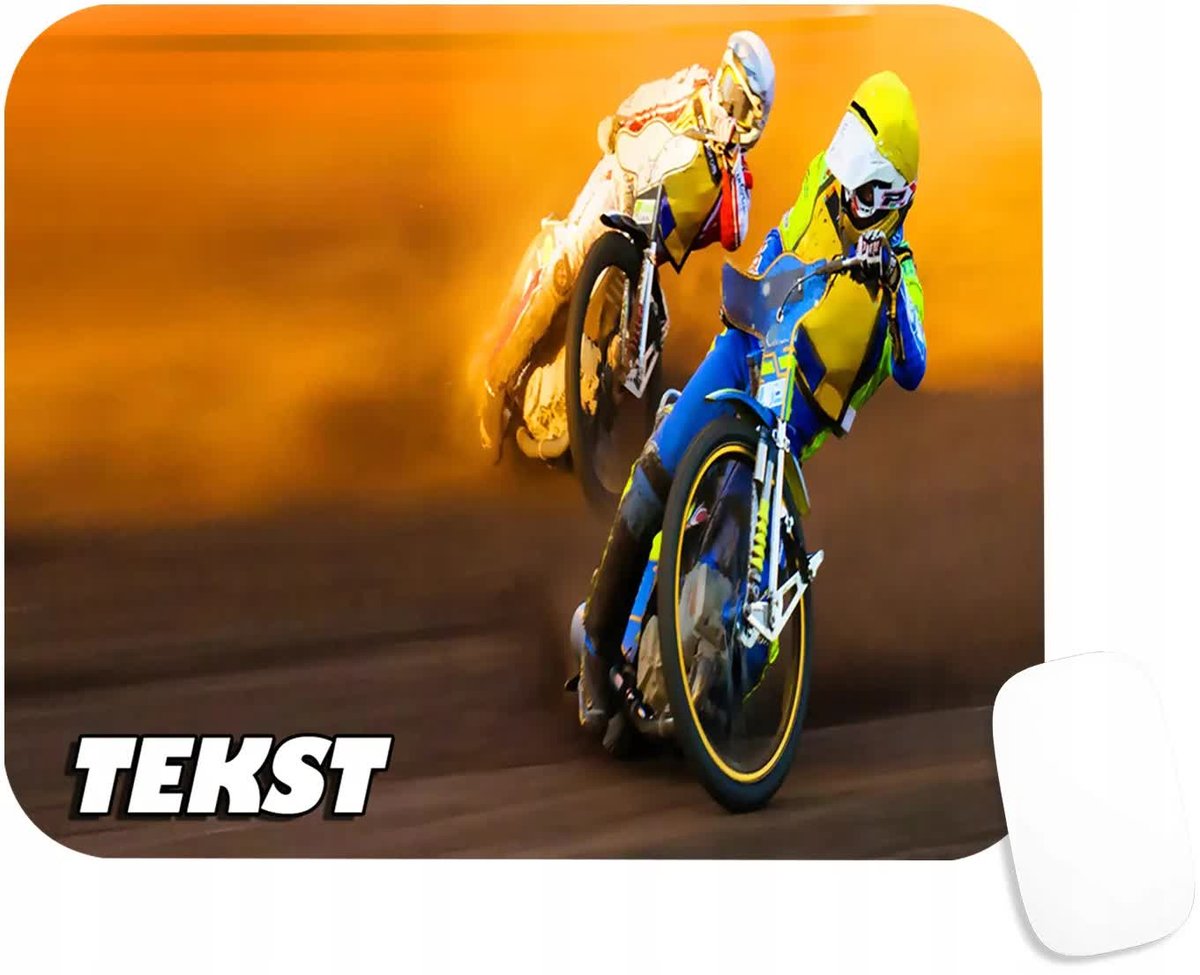 PODKŁADKA POD MYSZKĘ Z ŻUŻEL SPEEDWAY MOTOCROSS PREZENT -TEKST -20X24