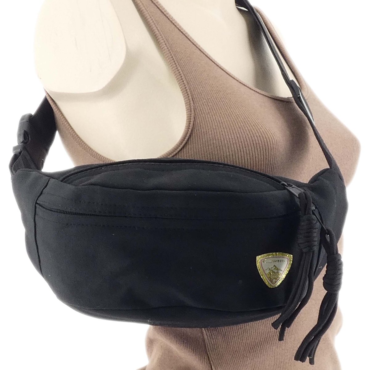 DAMSKA SASZETKA NERKA TOREBKA CROSSBODY BAG NA RAMIĘ FRĘDZLE CZARNA