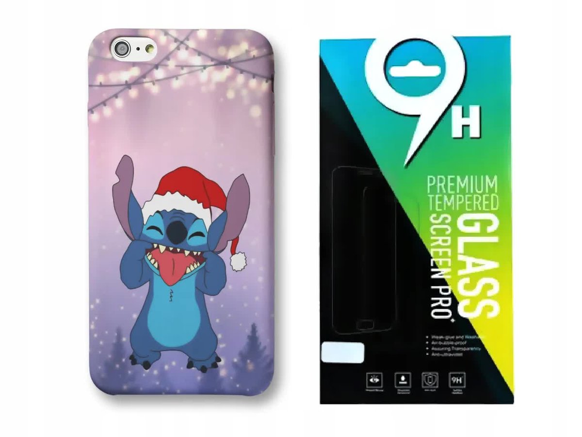 ZESTAW ETUI CASE DO IPHONE 12 / 12 PRO LILO I STITCH RÓŻN WZOR WYBÓR+SZKŁO