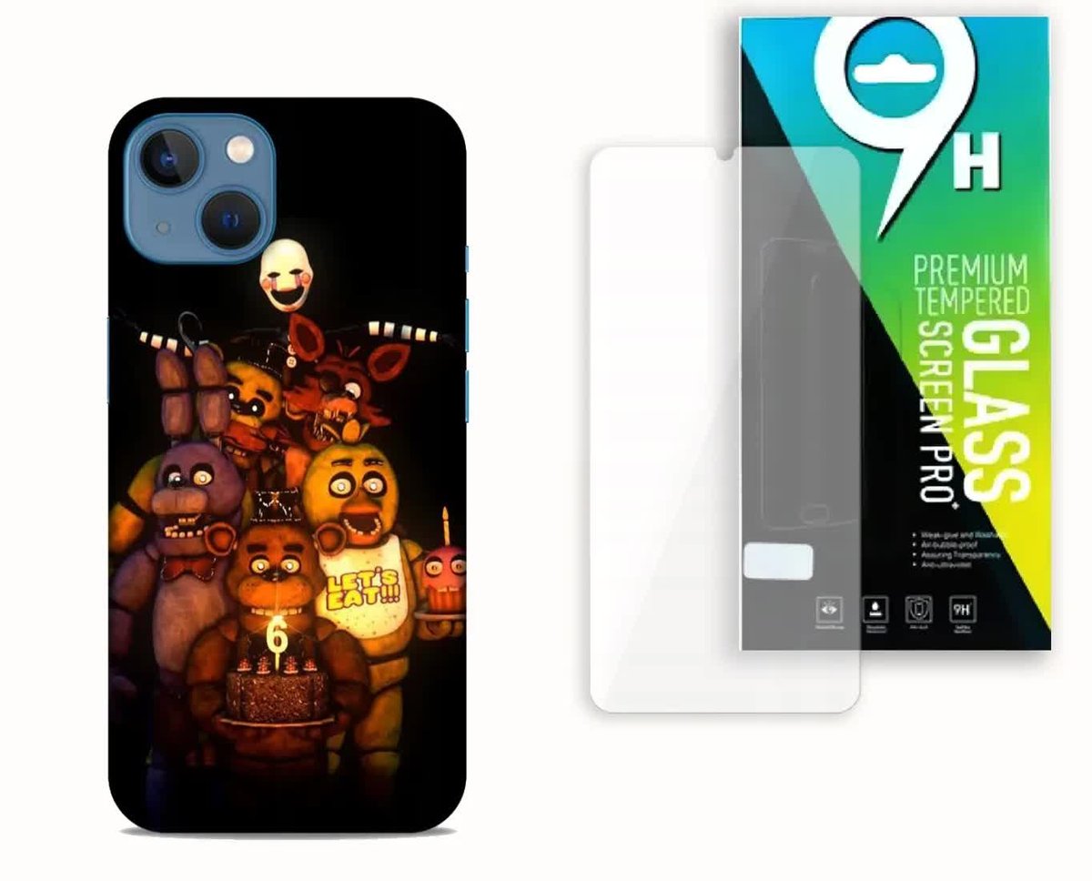 ETUI CASE DO APPLE IPHONE 13 + SZKŁO HARTOWANE- WZÓR FREDI FNAF GRY