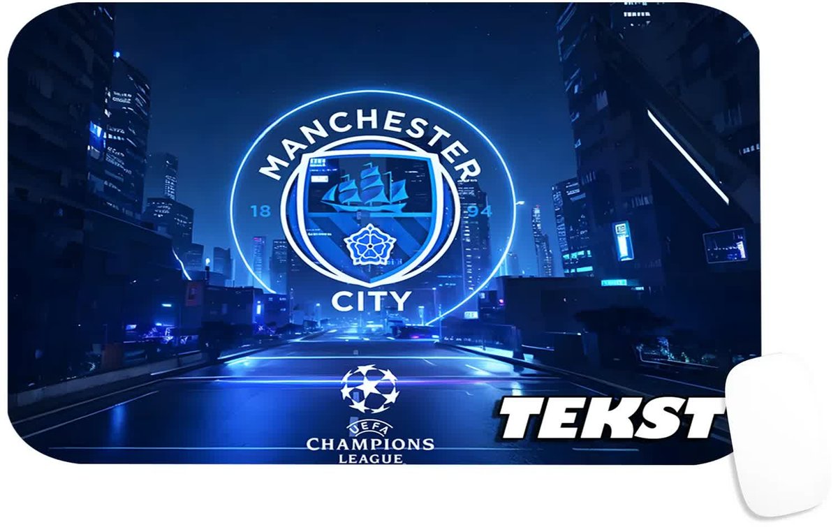 PODKŁADKA POD MYSZKĘ Z MANCHESTER CITY CHAMPION PREZENT -TEKST -29X36