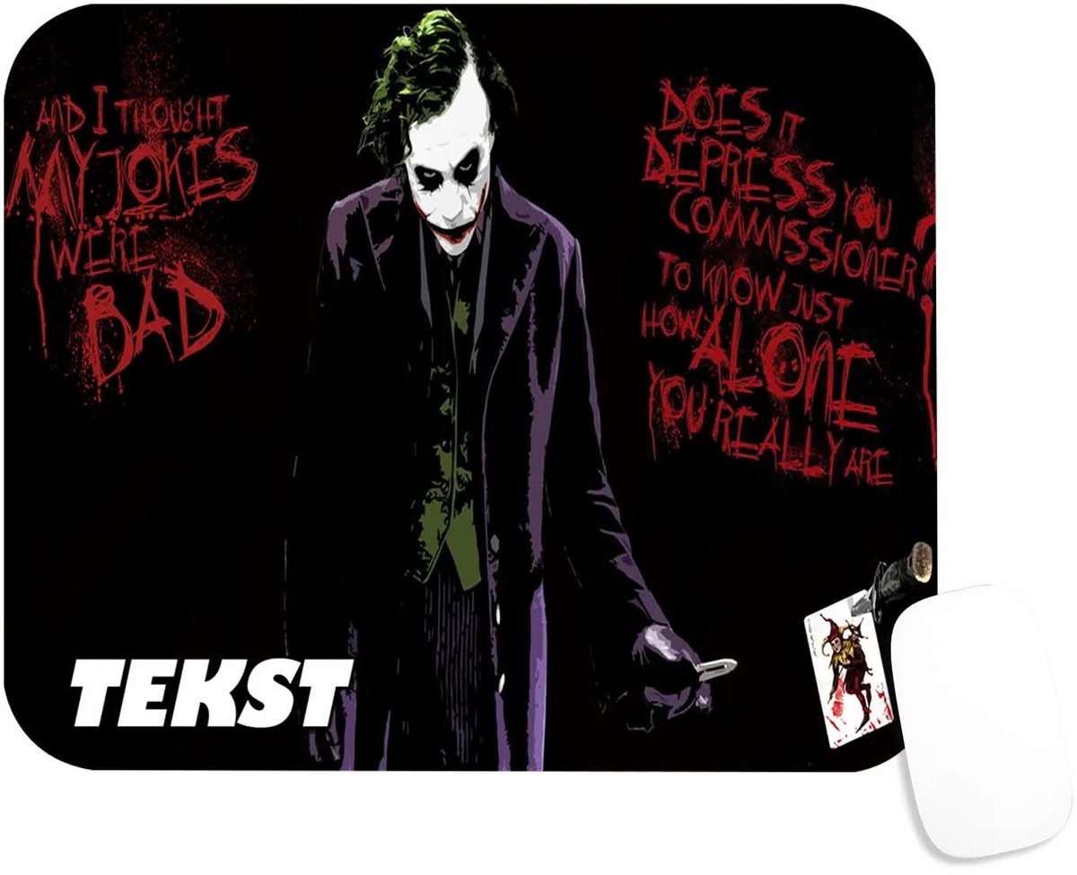 PODKŁADKA POD MYSZKĘ Z NADRUKIEM JOKER BATMAN WZORY-TEKST -20X24
