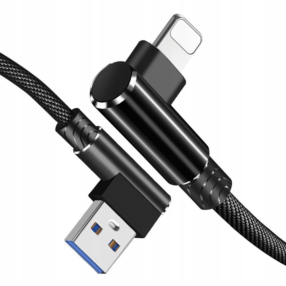 KABEL SZYBKIE ŁADOWANIE KĄTOWY 90° DO IPHONE