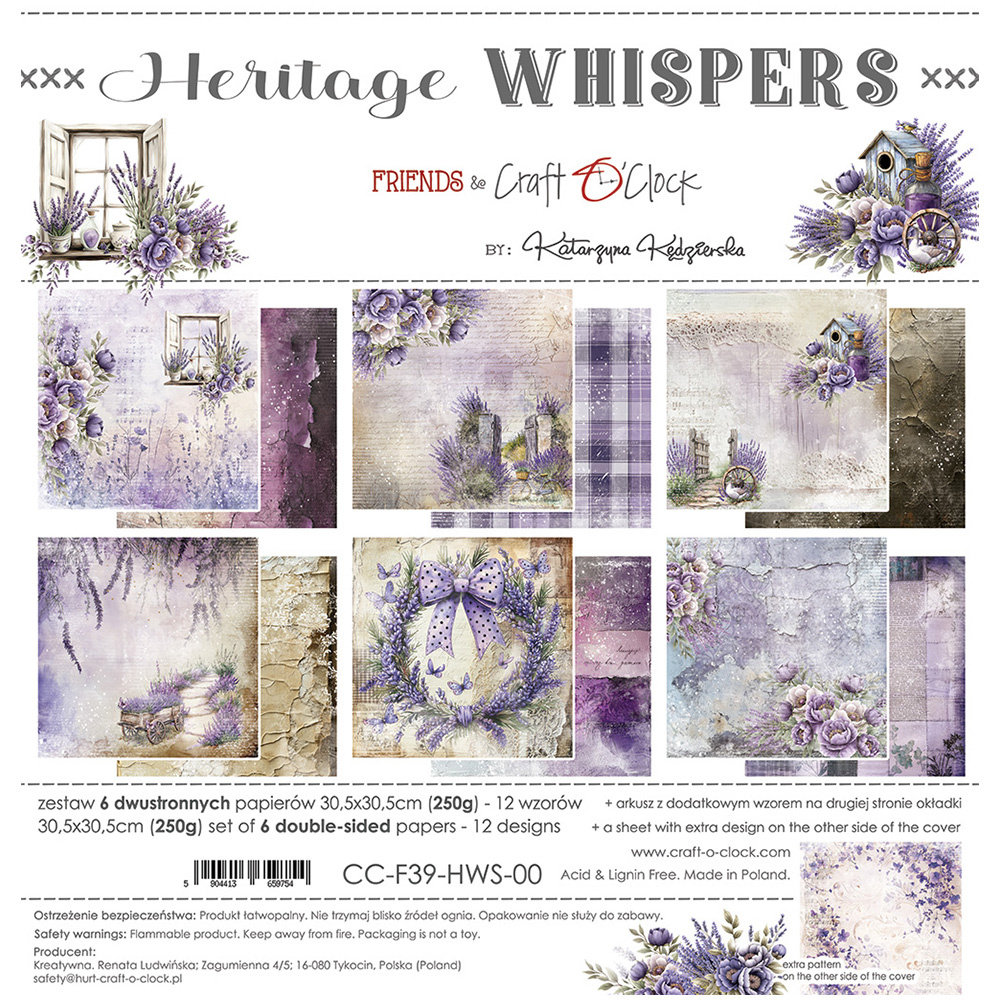Zestaw papierów do scrapbookingu 30,5x30,5 - Craft o'clock - Heritage Whispers