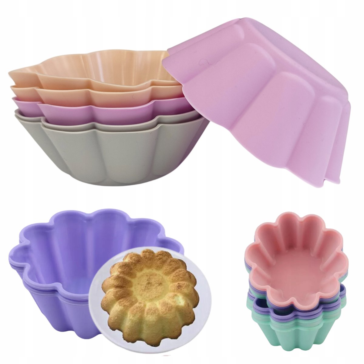 Foremki na babeczki silikonowe forma do pieczenia muffinek papilotki 6szt