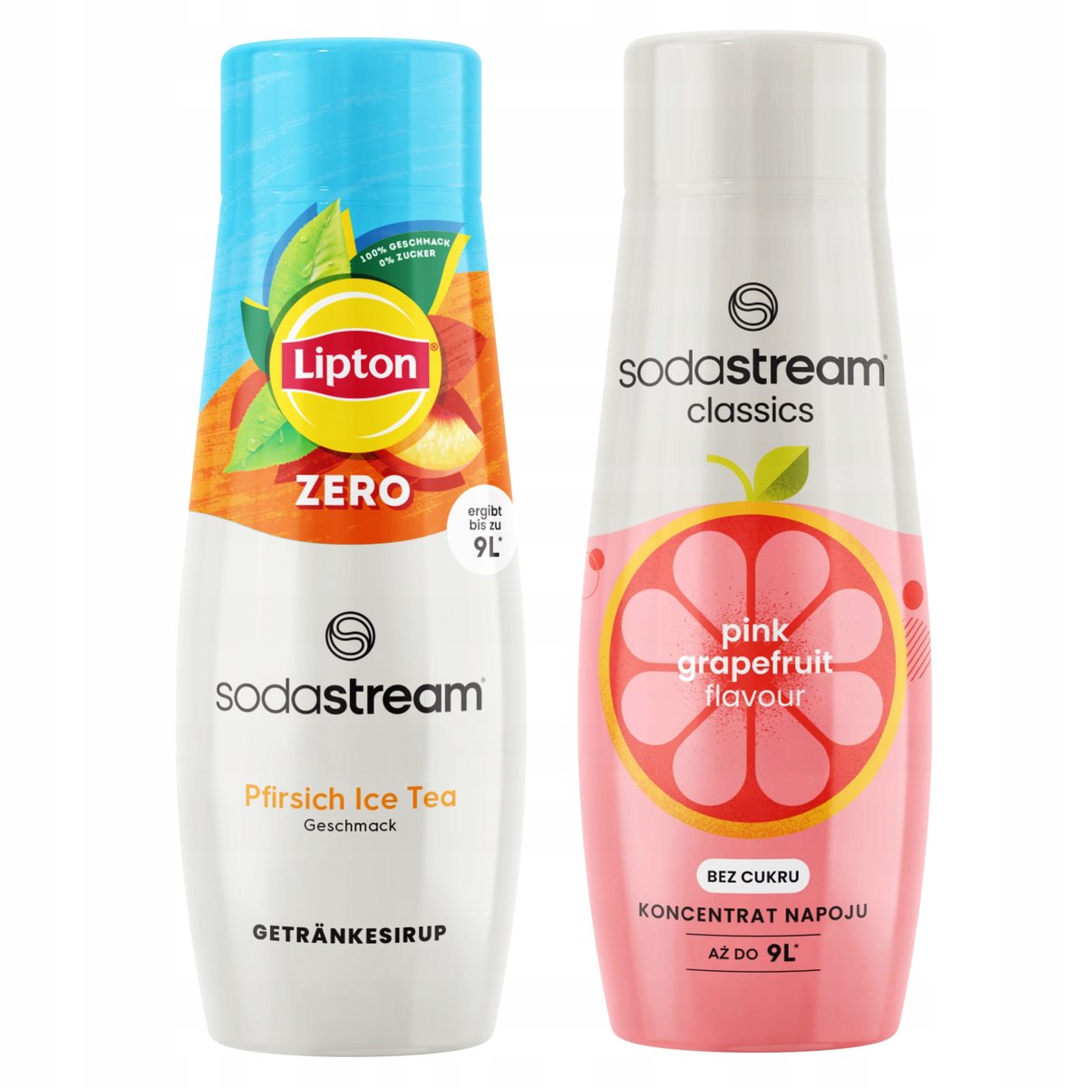 2x Syrop SodaStream Lipton Ice Tea Peach Zero Bez Cukru + Grapefruit sok