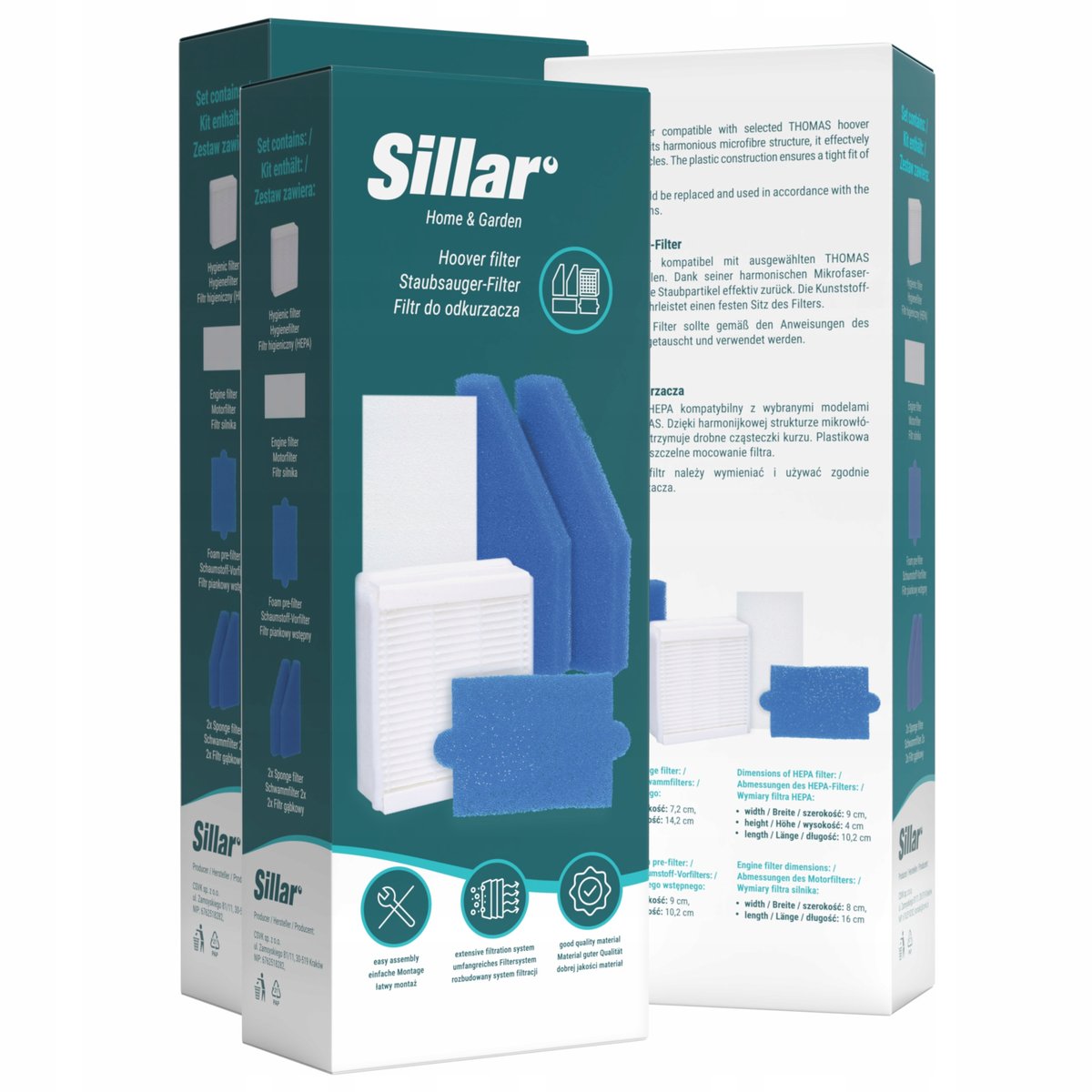 Zestaw filtrów Sillar do odkurzacza wodnego Thomas Aqua+ Pet & Family 10szt