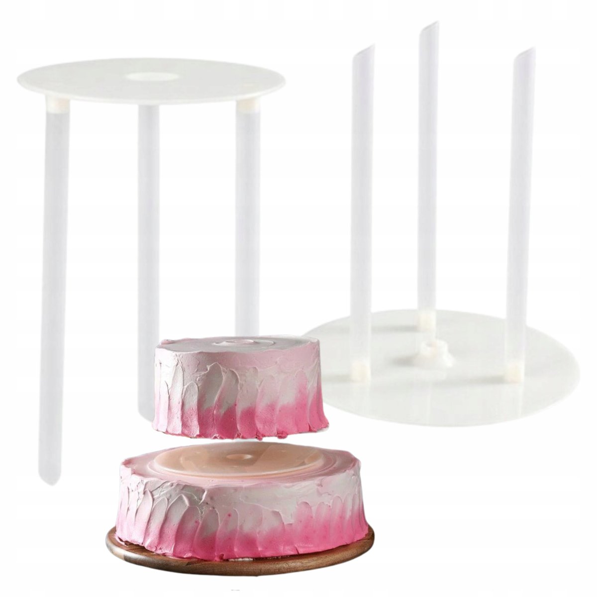 Stojak przekładka stelaż 9cm wsporniki do tortu piętrowego 3 szt urodziny