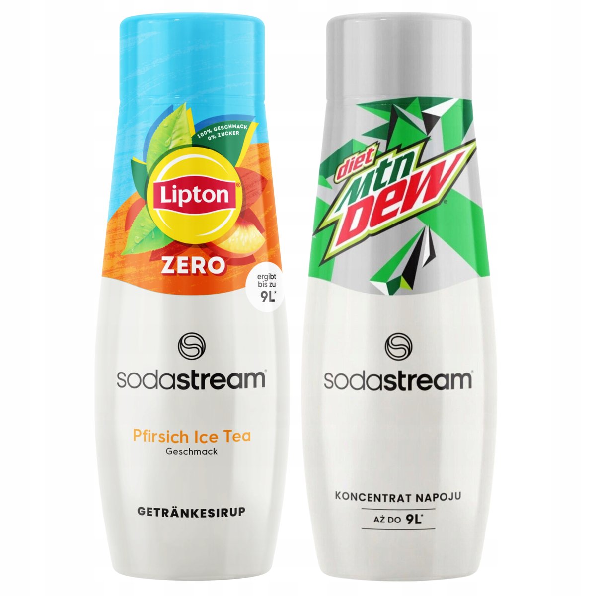 2x Syrop SodaStream Lipton Ice Tea Peach Zero Bez Cukru + Mountain Dew