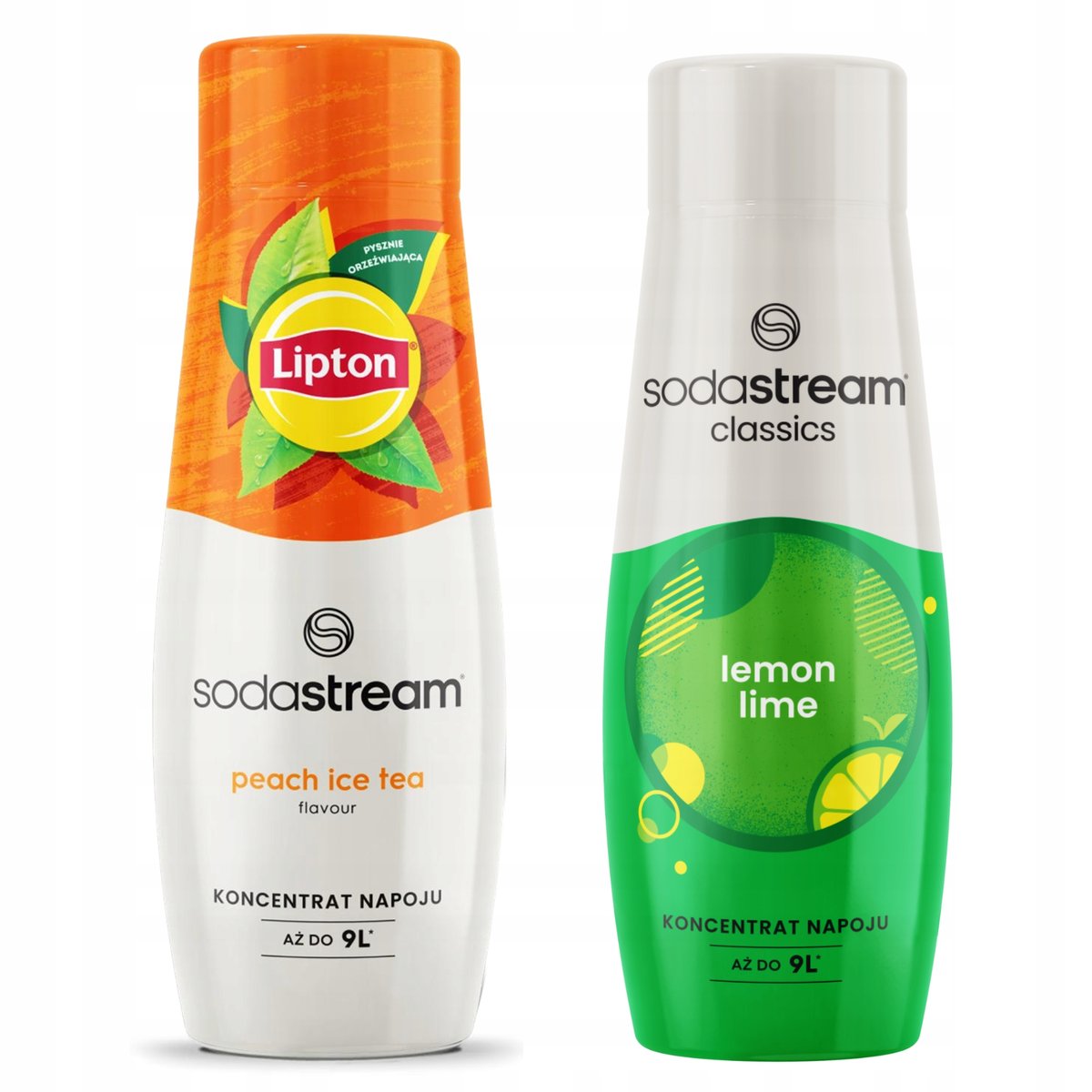 2x Syrop Sodastream Lipton Ice Tea Peach Brzoskwinia + Lemon Lime Saturator
