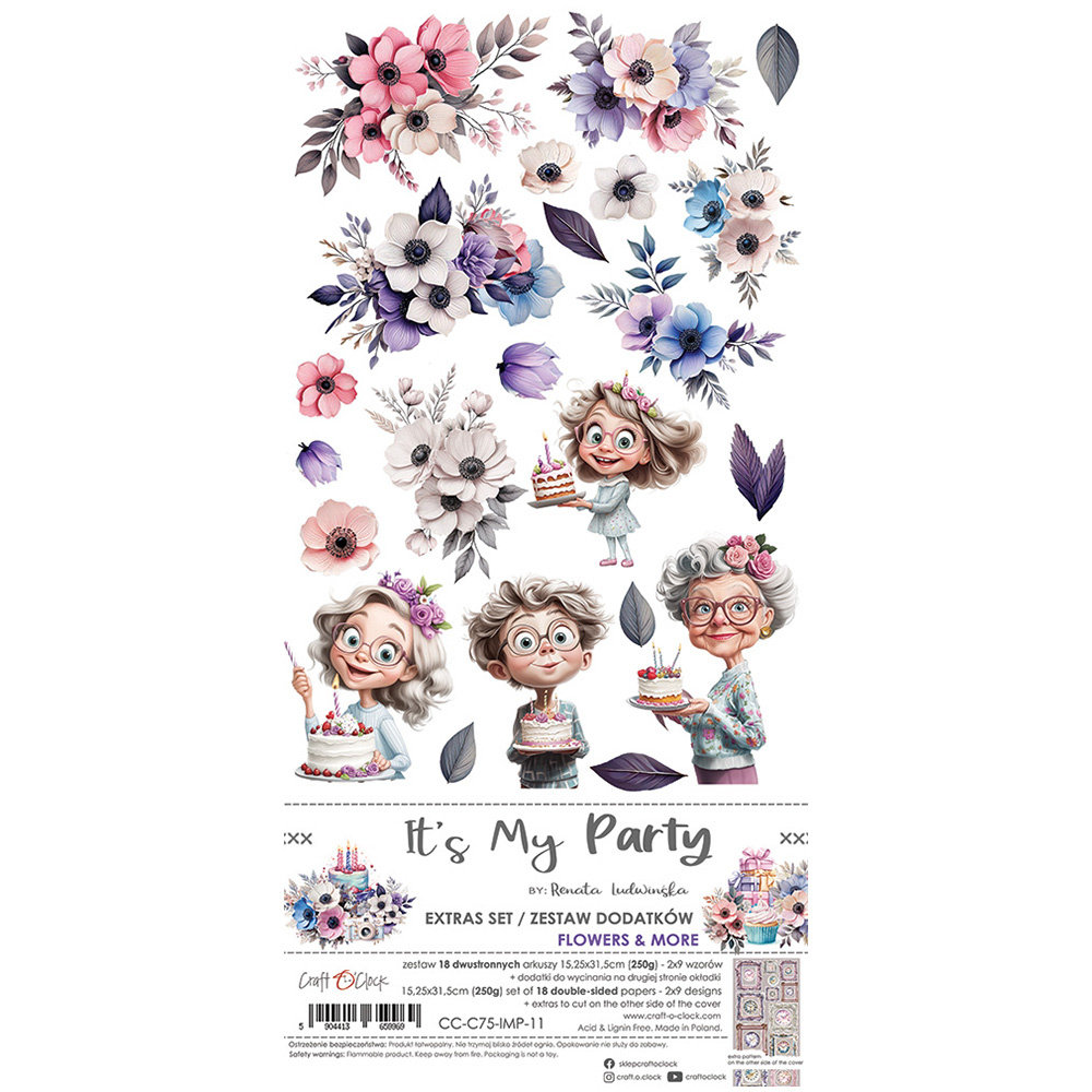 Zestaw dodatków do scrapbookingu - Craft o'clock - It's My Party - Flowers