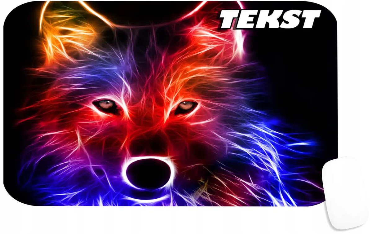 PODKŁADKA POD MYSZKĘ Z WILK DRAPIEŹNIK WOLF PREZENT -TEKST -29X36