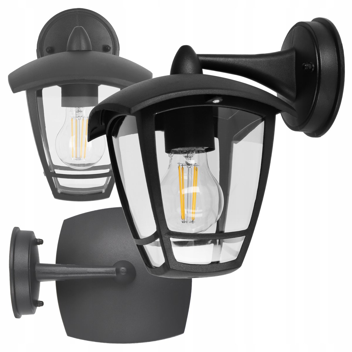 Kinkiet Zewnętrzny Lampa Elewacyjna LED Ogrodowa 1X E27 Czarna IP54