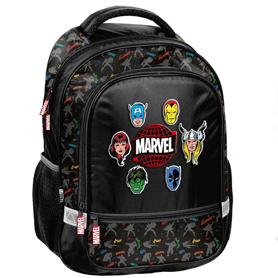 Plecak szkolny dwukomorowy czarny Avengers, Paso