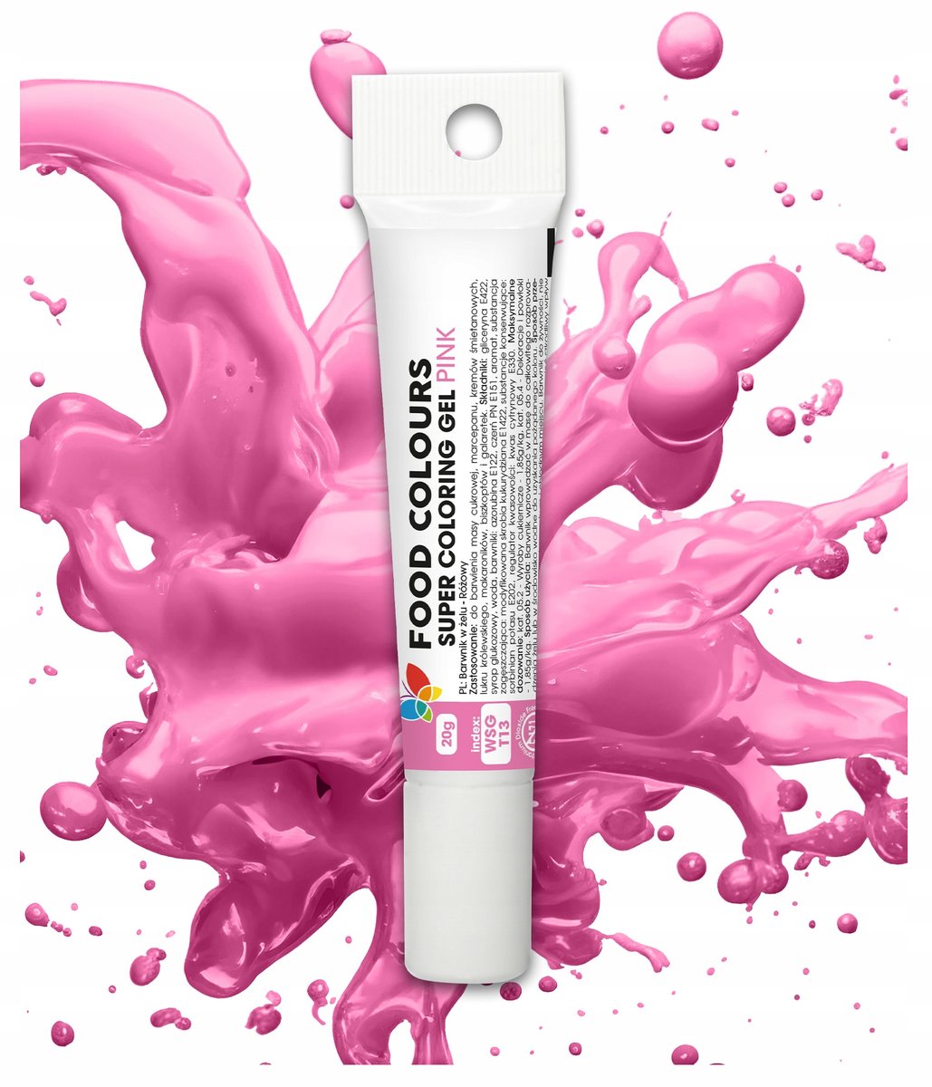 Barwnik spożywczy w żelu RÓŻOWY DO TORTU wydajny mocny kolor TUBKA 20g
