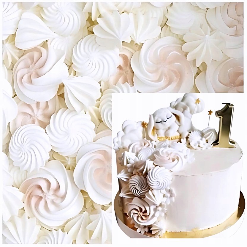 POSYPKA NA TORT CUKROWA bezy beziki DEKORACJE URODZINOWE ozdoby na tort