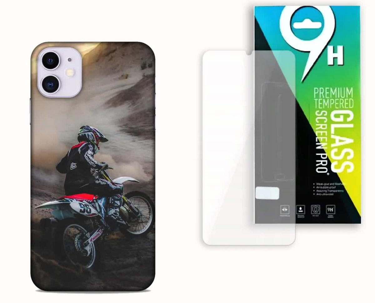 ETUI CASE DO APPLE IPHONE 11 + SZKŁO HARTOWANE- WZÓR MOTORY CROSS ŻUŻEL