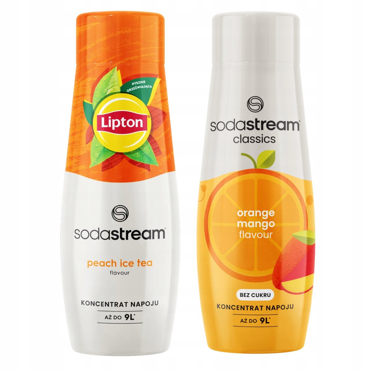 2x syrop Sodastream Lipton Ice Tea Peach Brzoskwinia + Orange Mango Zero