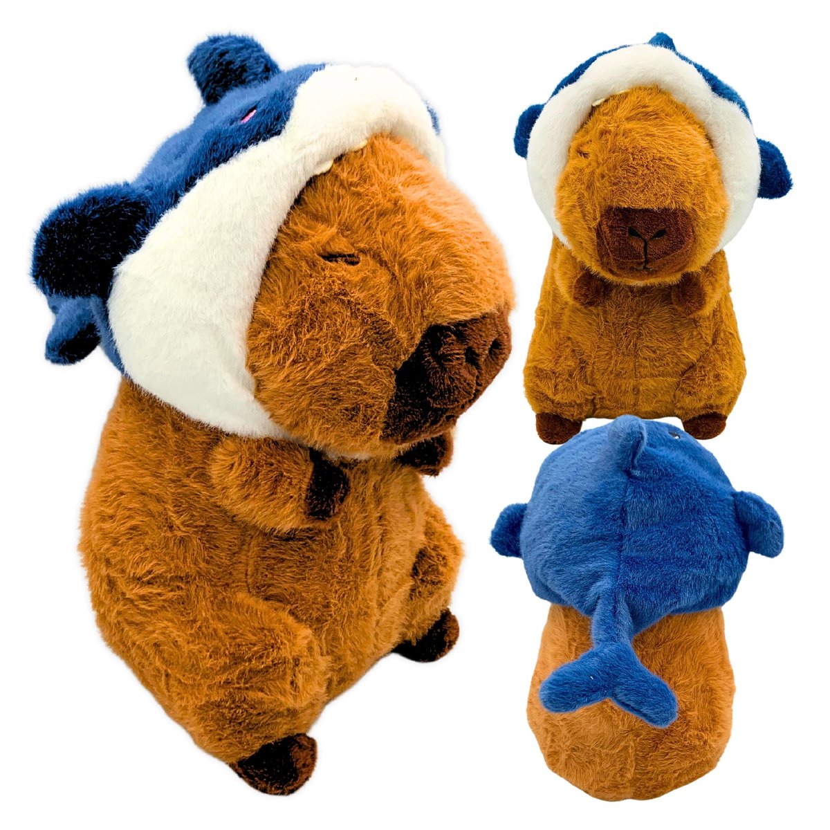 Kapibara Pluszak Maskotka Rekin Kaptur Ryba Czapka Zabawka Pluszowa 25 cm