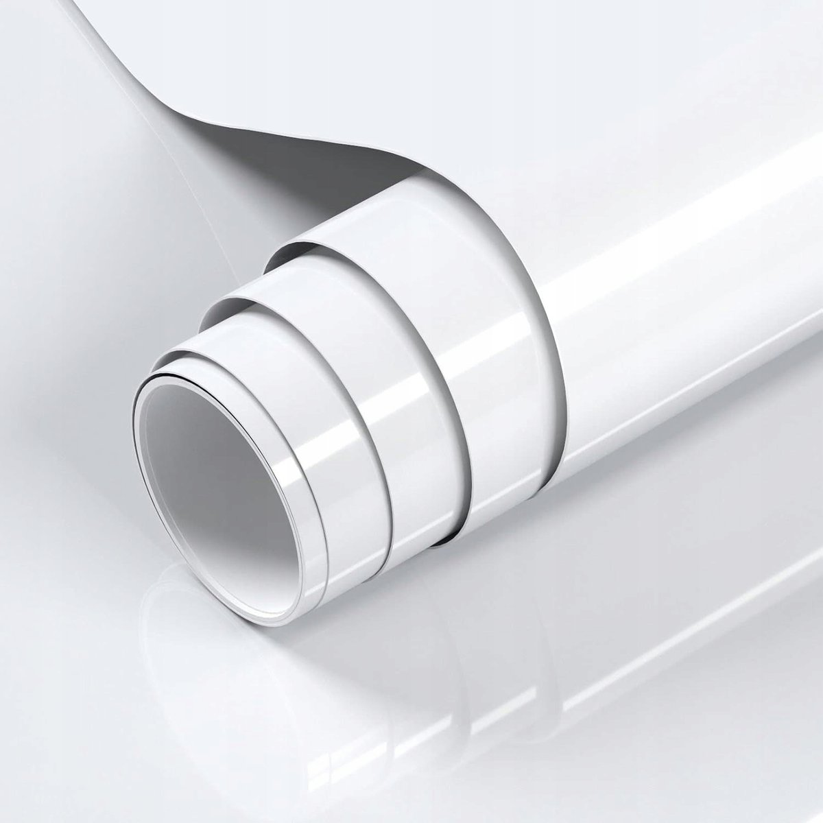 SAMOPRZYLEPNA OKLEINA MEBLE MEBLOWA BIAŁA POŁYSK 60cm x 10m