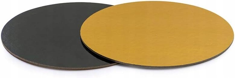 Podkład pod tort gruby 30cm złoty czarny okrągły mocny sztywny 2400g