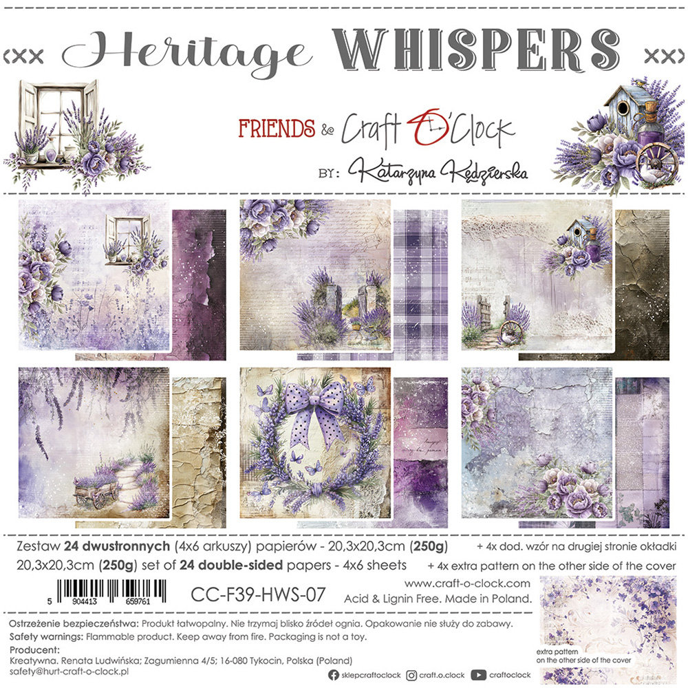 Zestaw papierów do scrapbookingu 20,3x20,3 - Craft o'clock - Heritage Whispers