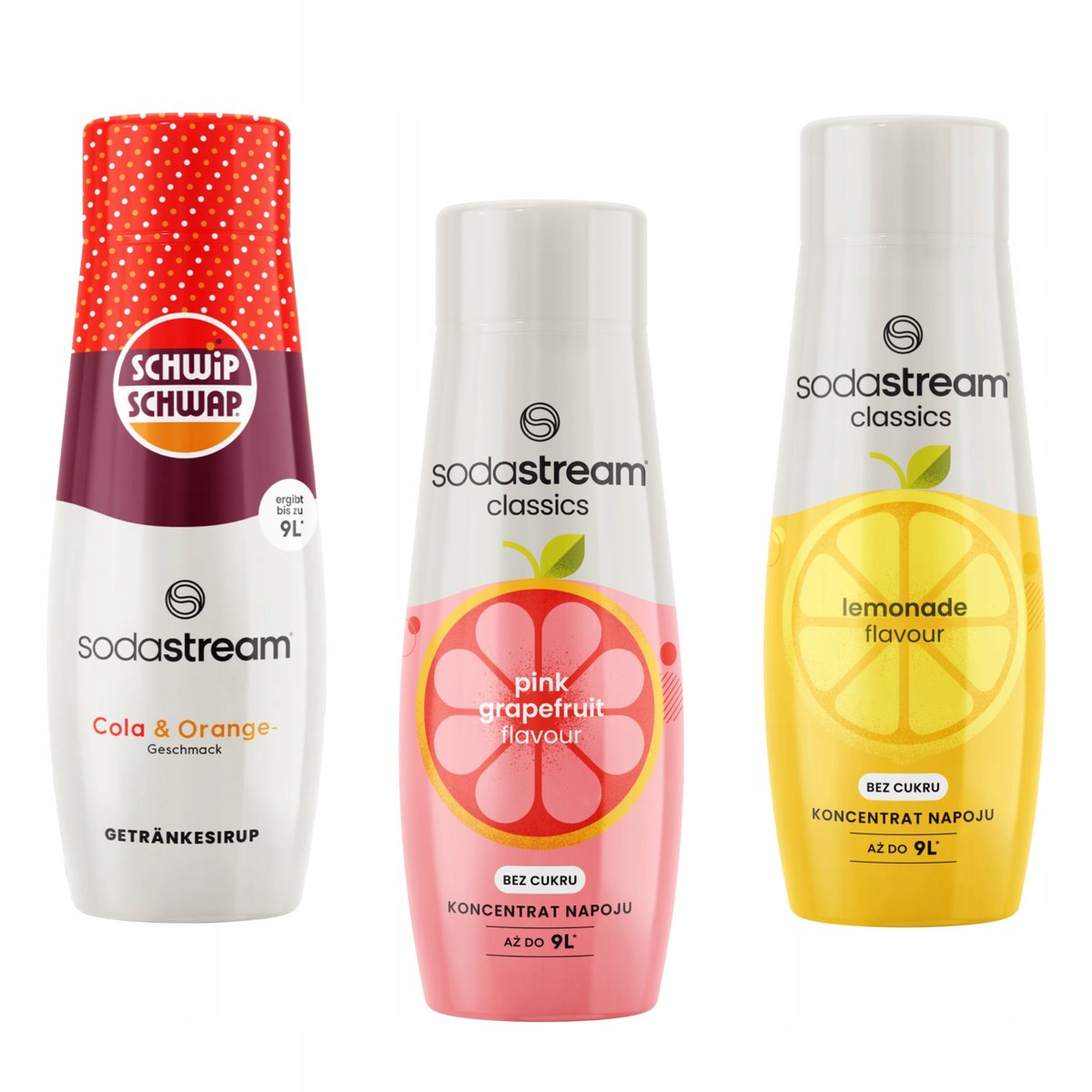 Zestaw 3 koncentratów Sodastream Schwip Schwap + GrapeFruit + Lemonade