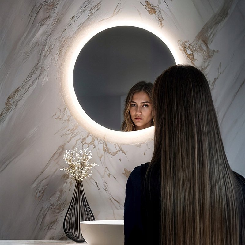 Okrągłe lustro Led 60 cm