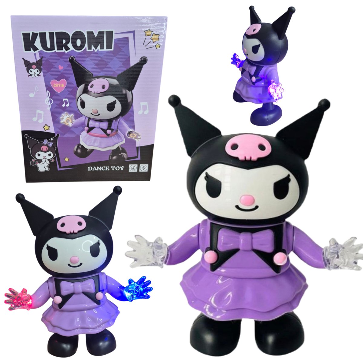 Robot Kuromi ZABAWKA INTERAKTYWNA TAŃCZY ŚWIECI GRA MUZYKA MELODIA