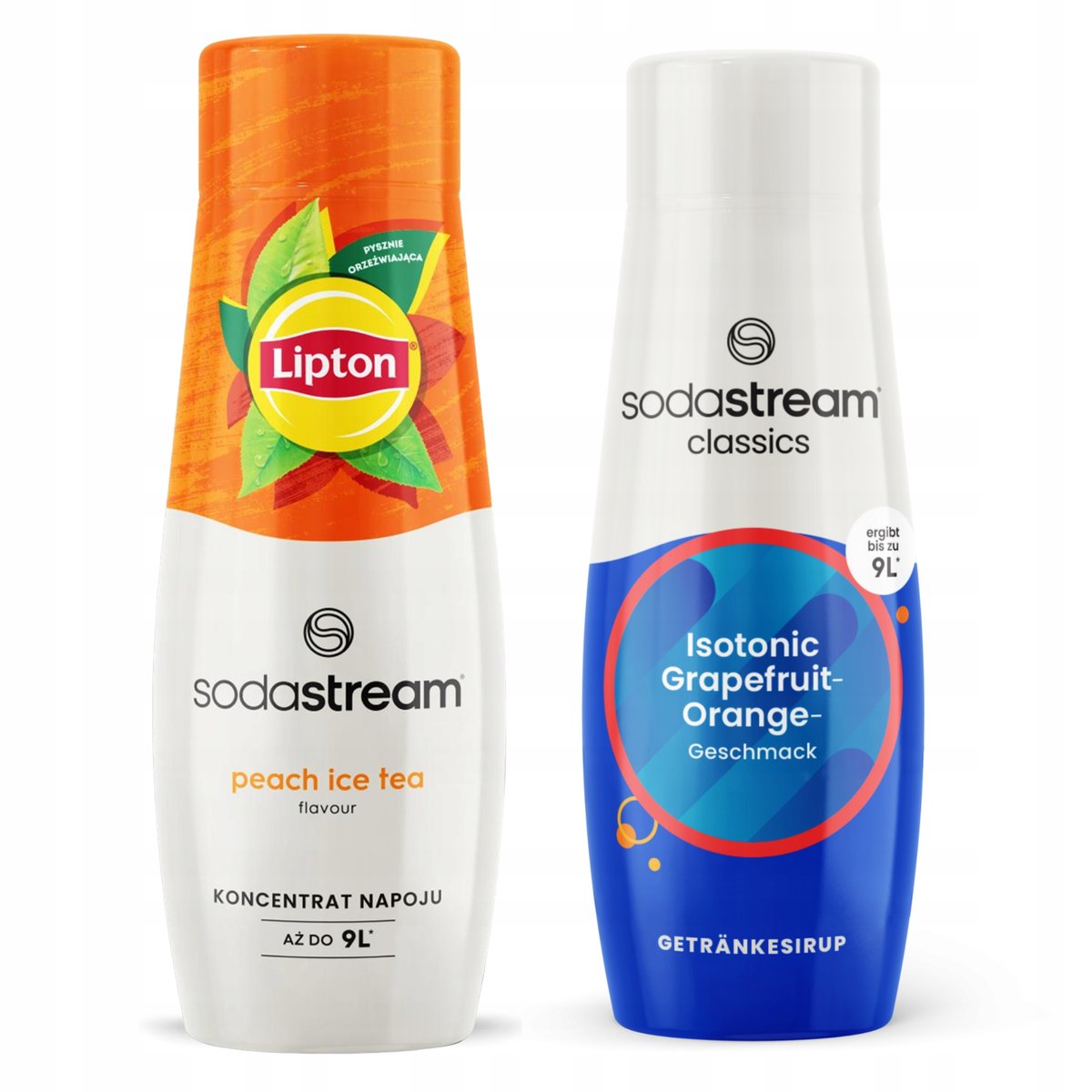 2 x syrop Sodastream Lipton Ice Tea Peach + isotonic Grejpfrut Pomarańcza