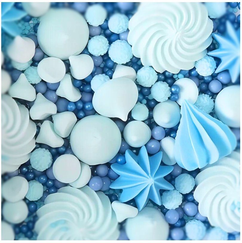 POSYPKA CUKROWA na tort BEZY BEZIKI PEREŁKI dekoracje mix OZDOBY NA TORT