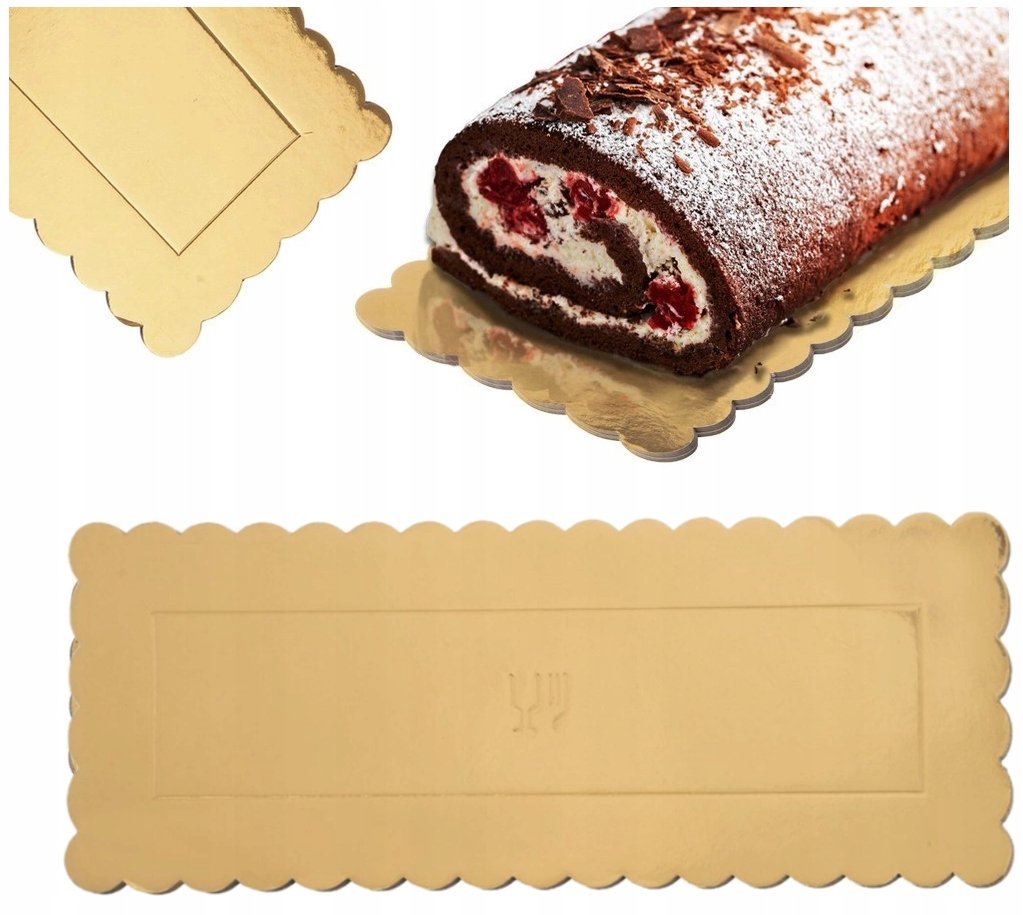 Podkład pod tort gruby taca fala prostokątny sztywny podkładka 33x12 cm