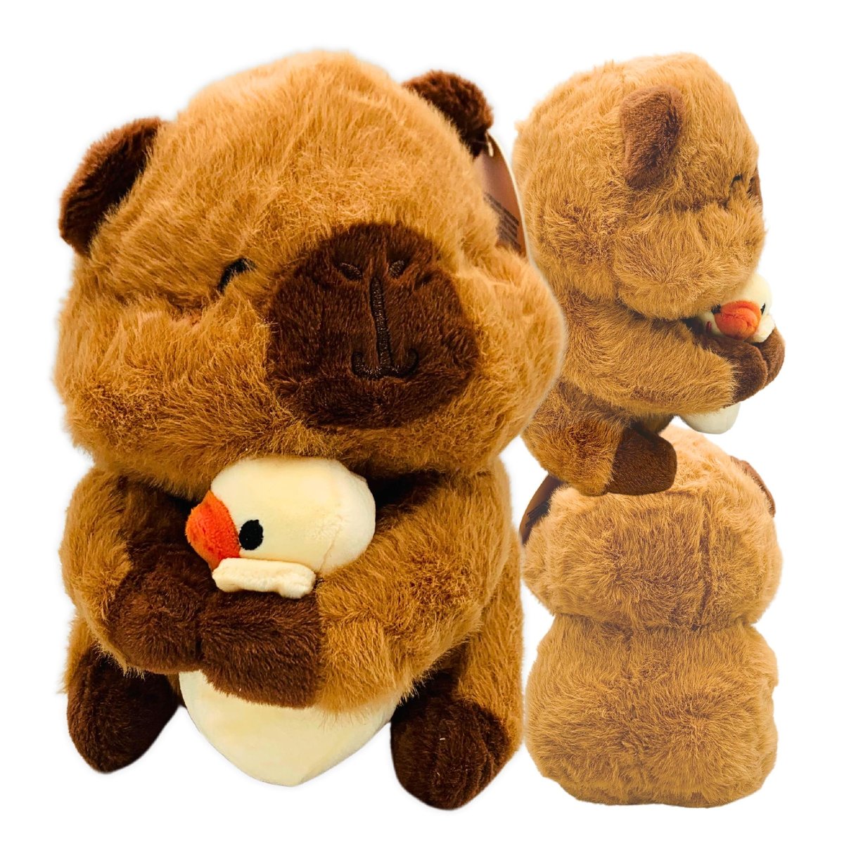 Kapibara Pluszak Maskotka Z Kaczką Kaczuszka Zabawka Pluszowa 25 cm