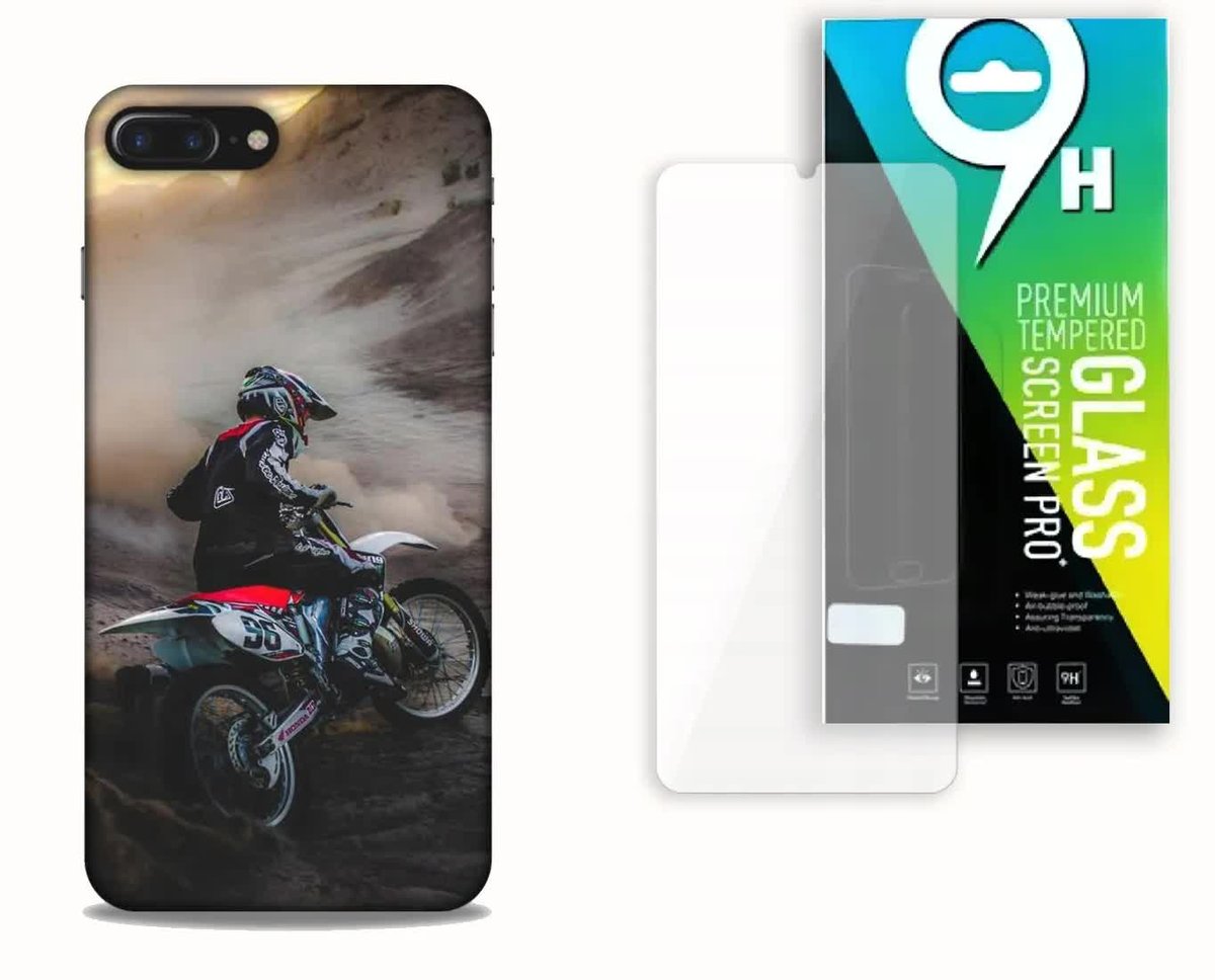 ETUI CASE DO APPLE IPHONE 7 / 8 PLUS + SZKŁO HARTOWANE- MOTORY CROSS ŻUŻEL