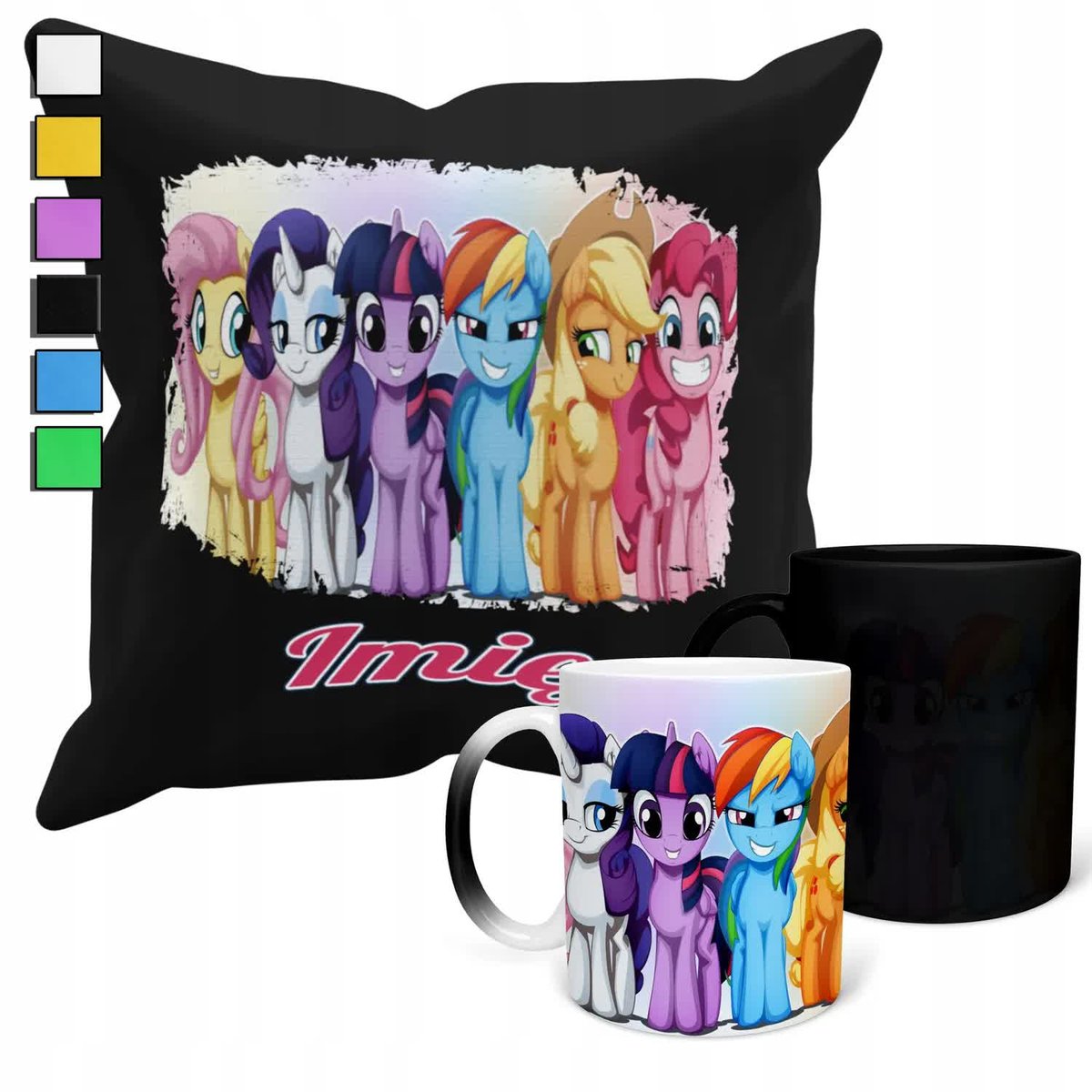 ZESTAW KUBEK MAGICZNY + POSZEWKA Z PODUSZKĄ- PREZENT MY LITLLE PONY + IMIĘ
