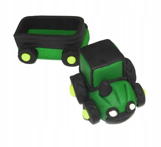 FIGURKA TORT TRAKTOR PRZYCZEPA DEKORACJA URODZINY ozdoby na tort zielony
