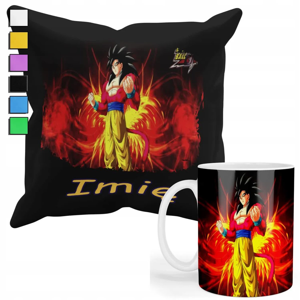 ZESTAW KUBEK + POSZEWKA Z NADRUKIEM-DLA FANA PREZENT DRAGONBALL +IMIĘ