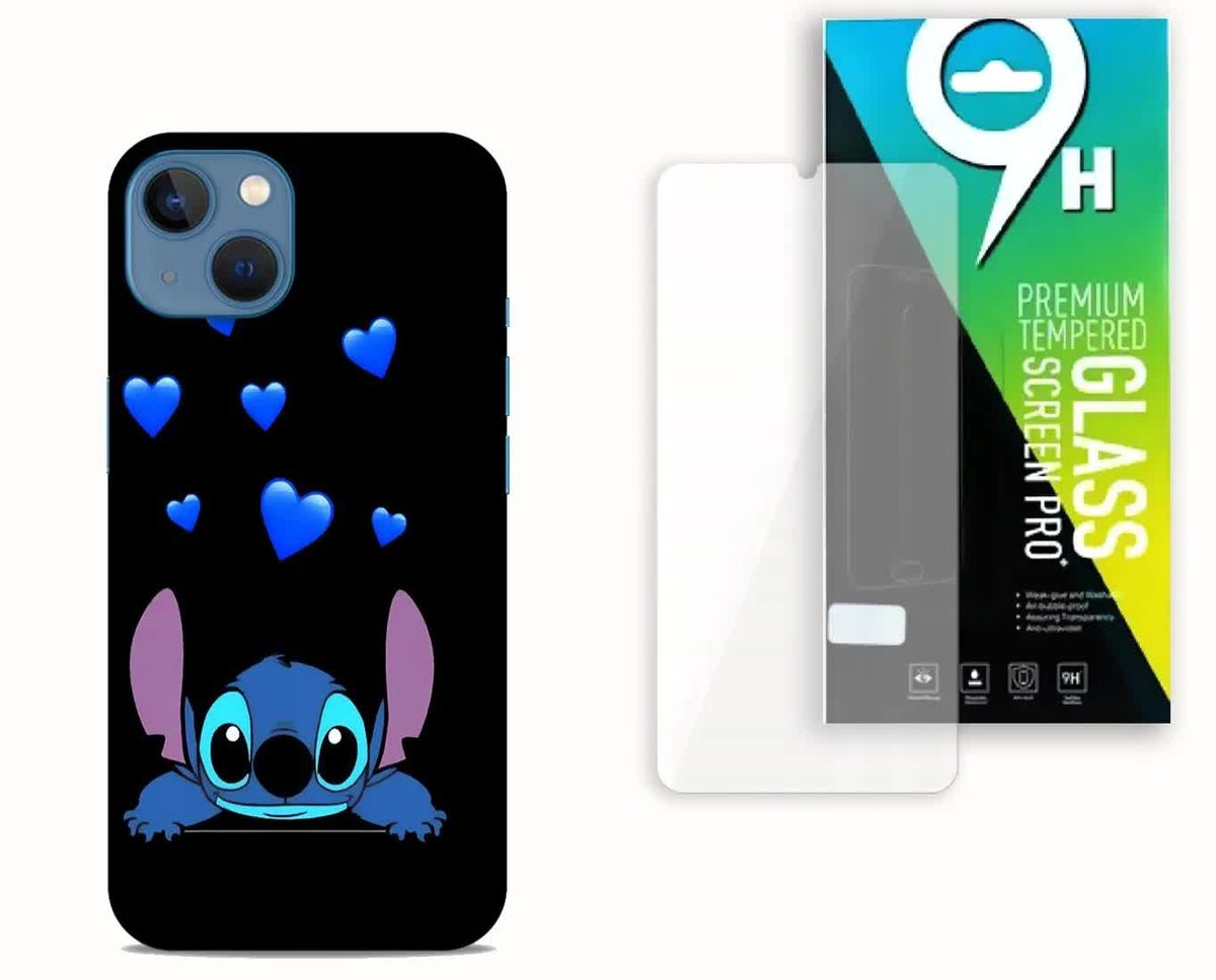 ZESTAW ETUI CASE + SZKŁO HARTOWANE DO APPLE IPHONE 14 - LILO & STITCH BAJKI